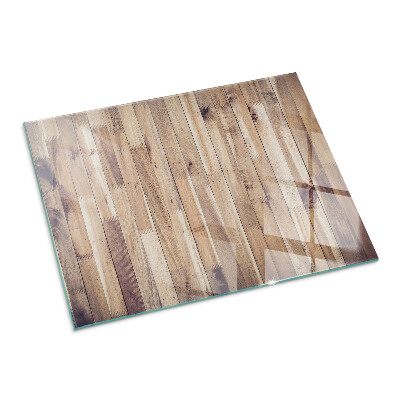 Téglalap üveg alátét kandallóhoz Geometrikus elrendezésű fa minta