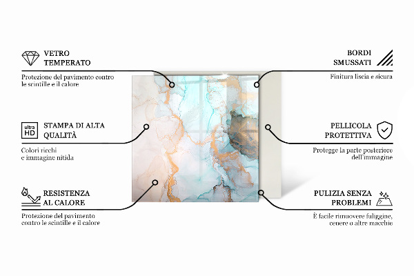 Téglalap üveg alátét kandallóhoz Geometrikus elrendezésű fa minta