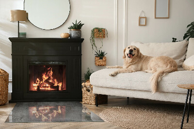 Téglalap alakú kandalló üveg alátét Nyers szerkezeti minta