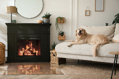 Téglalap formájú kandalló alátét Rozsdanyom fém felületen