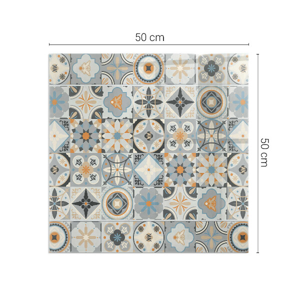Téglalap formájú kandalló alátét Mozaikminták csempézett formákban
