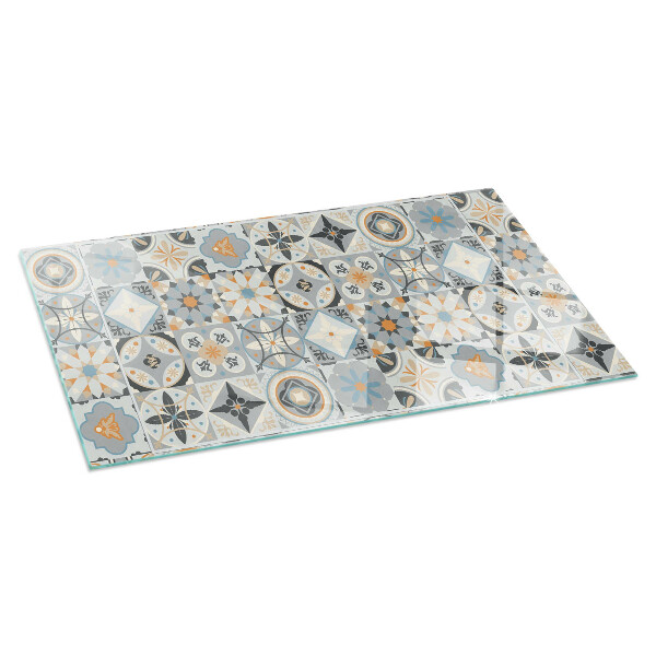 Téglalap formájú kandalló alátét Mozaikminták csempézett formákban