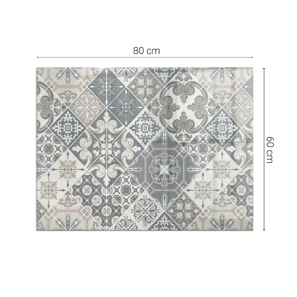 Téglalap üveg alátét kandallóhoz Mozaikdíszek elrendezése