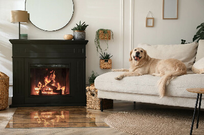 Téglalap formájú kandalló alátét Természetes faerezet