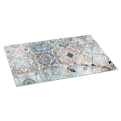 Téglalap üveg alátét kandallóhoz Mozaik minták csempékben