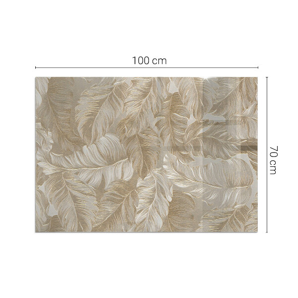 Téglalap alakú kandalló üveg alátét Finom levélminták