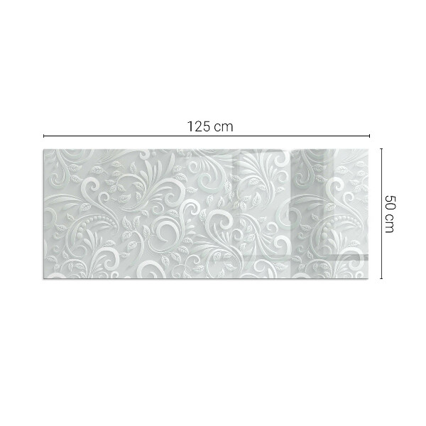 Téglalap alakú kandalló üveg alátét Stílusos növényi motívum