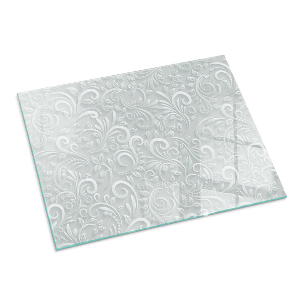 Téglalap alakú kandalló üveg alátét Stílusos növényi motívum