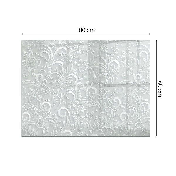 Téglalap alakú kandalló üveg alátét Stílusos növényi motívum