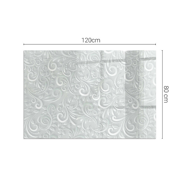 Téglalap alakú kandalló üveg alátét Stílusos növényi motívum