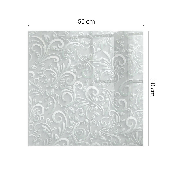 Téglalap alakú kandalló üveg alátét Stílusos növényi motívum