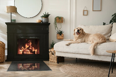 Téglalap üveg alátét kandallóhoz Kő szerkezeti minta