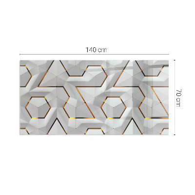 Téglalap alakú kandalló üveg alátét Háromdimenziós alakzatok mintázata