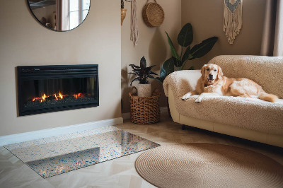 Téglalap üveg alátét kandallóhoz Absztrakt textúra motívum