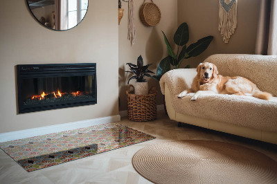 Téglalap alakú kandalló üveg alátét Sokszögű minták a weben