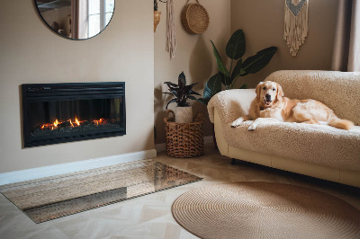 Téglalap üveg alátét kandallóhoz Faerezet természetes stílusban