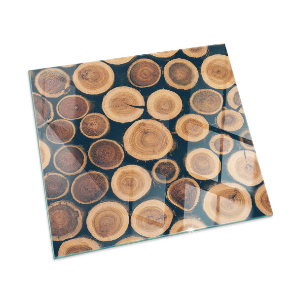 Téglalap üveg alátét kandallóhoz Fa keretes doboz