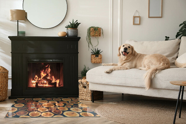 Téglalap üveg alátét kandallóhoz Fa keretes doboz