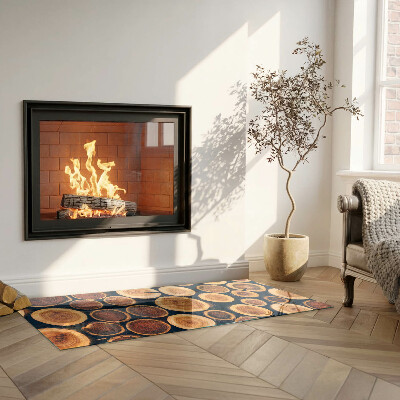 Téglalap üveg alátét kandallóhoz Fa keretes doboz