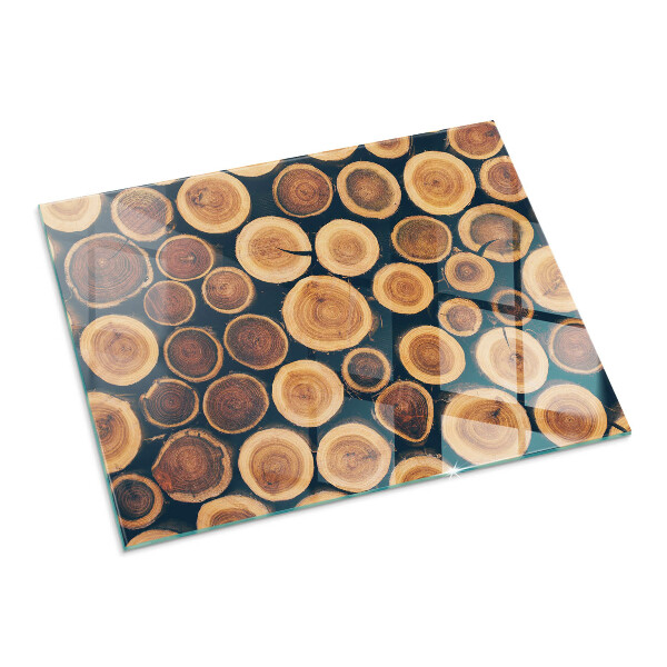 Téglalap üveg alátét kandallóhoz Fa keretes doboz