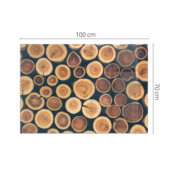 Téglalap üveg alátét kandallóhoz Fa keretes doboz