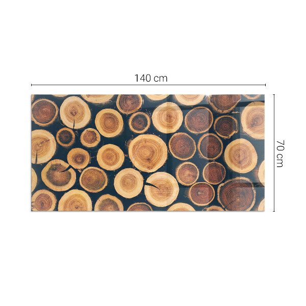 Téglalap üveg alátét kandallóhoz Fa keretes doboz