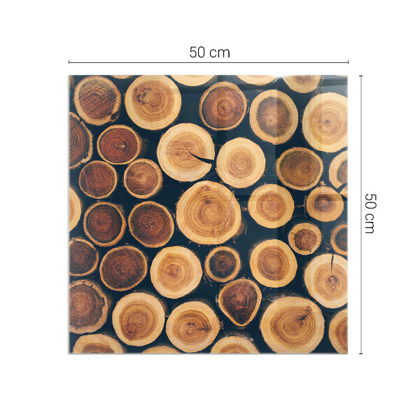 Téglalap üveg alátét kandallóhoz Fa keretes doboz