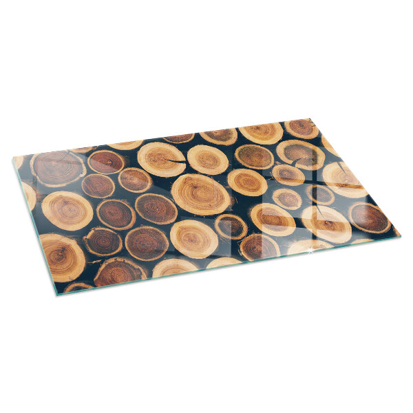 Téglalap üveg alátét kandallóhoz Fa keretes doboz