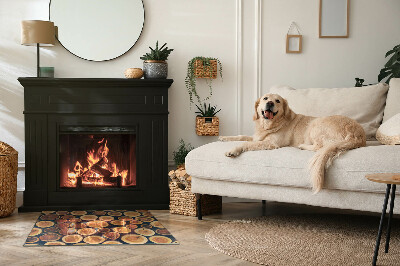 Téglalap üveg alátét kandallóhoz Fa keretes doboz