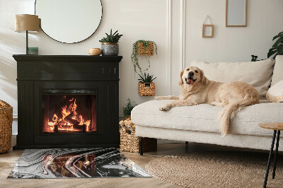 Téglalap formájú kandalló alátét Absztrakt hullámos és lineáris minták