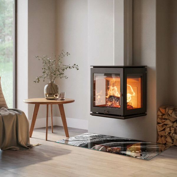 Téglalap formájú kandalló alátét Absztrakt hullámos és lineáris minták