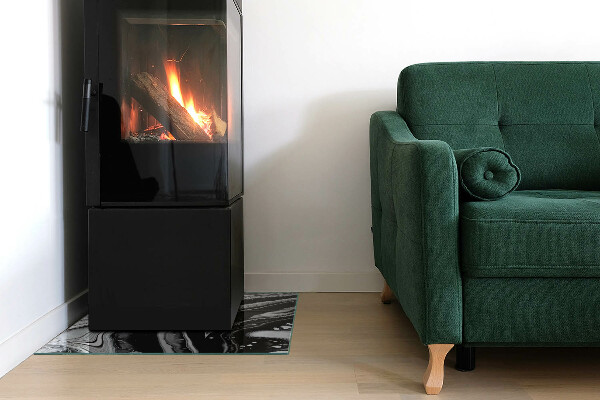 Téglalap formájú kandalló alátét Absztrakt hullámos és lineáris minták