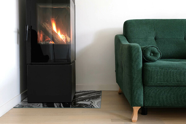 Téglalap formájú kandalló alátét Absztrakt hullámos és lineáris minták