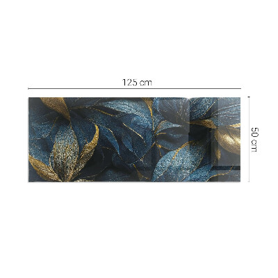 Téglalap alakú kandalló üveg alátét Stílusos levelek a szerkezetben