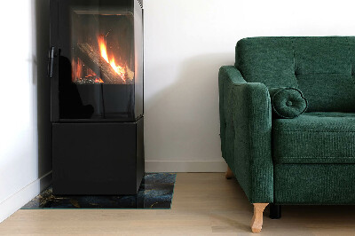 Téglalap alakú kandalló üveg alátét Stílusos levelek a szerkezetben