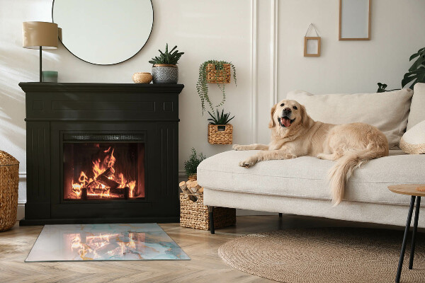 Téglalap formájú kandalló alátét Folyékony absztrakt motívum