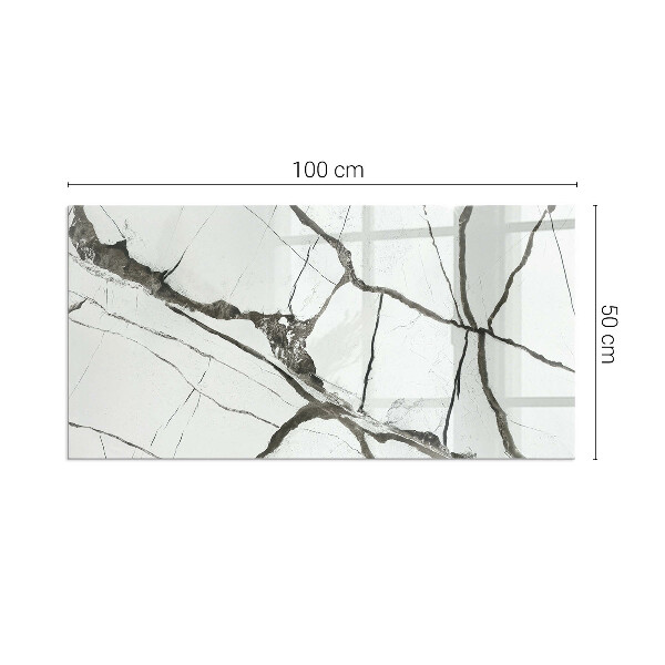 Téglalap üveg alátét kandallóhoz Márvány erek elegáns stílusban