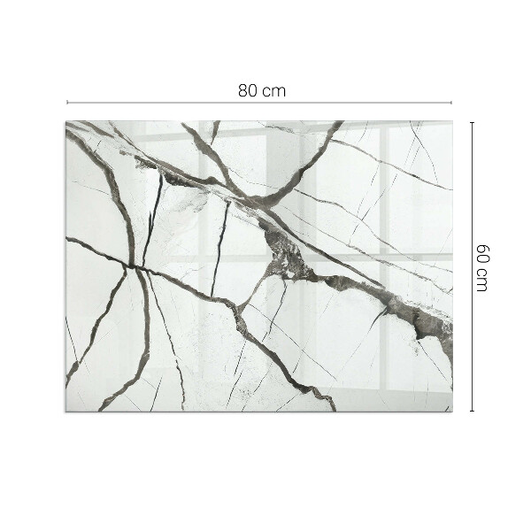 Téglalap üveg alátét kandallóhoz Márvány erek elegáns stílusban