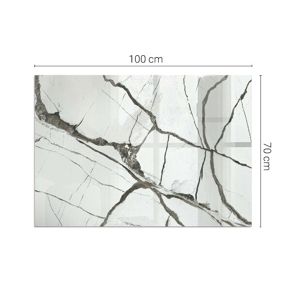 Téglalap üveg alátét kandallóhoz Márvány erek elegáns stílusban