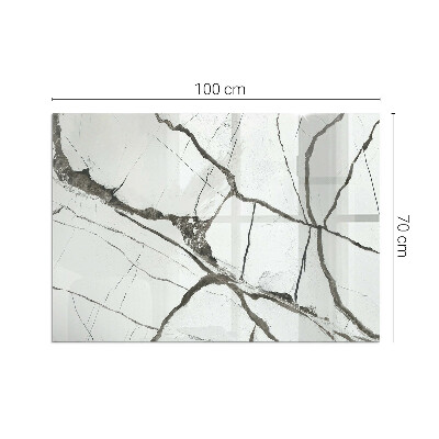 Téglalap üveg alátét kandallóhoz Márvány erek elegáns stílusban