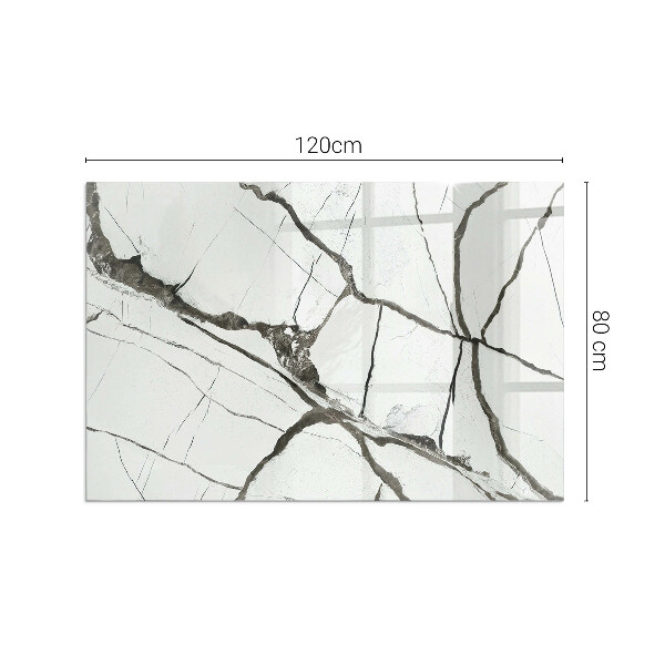 Téglalap üveg alátét kandallóhoz Márvány erek elegáns stílusban