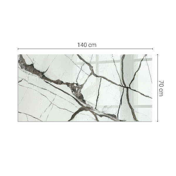 Téglalap üveg alátét kandallóhoz Márvány erek elegáns stílusban