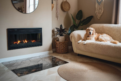 Téglalap alakú kandalló üveg alátét Kőstílus természetes változatban