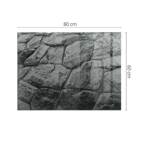 Téglalap alakú kandalló üveg alátét Kőstílus természetes változatban