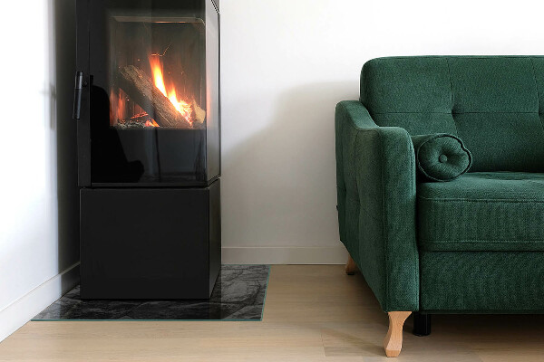 Téglalap alakú kandalló üveg alátét Kőstílus természetes változatban