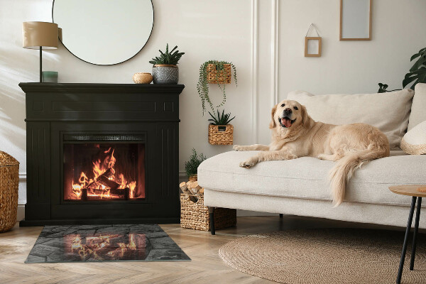 Téglalap alakú kandalló üveg alátét Kőstílus természetes változatban