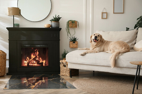 Téglalap formájú kandalló alátét Márvány stílus finom erezettel