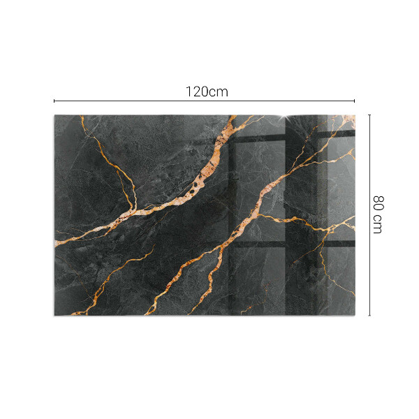 Téglalap formájú kandalló alátét Márvány stílus finom erezettel