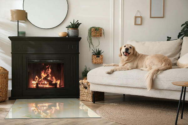 Téglalap alakú kandalló üveg alátét Absztrakt márvány motívum