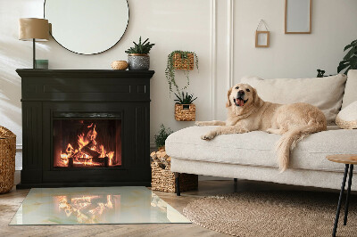 Téglalap alakú kandalló üveg alátét Absztrakt márvány motívum